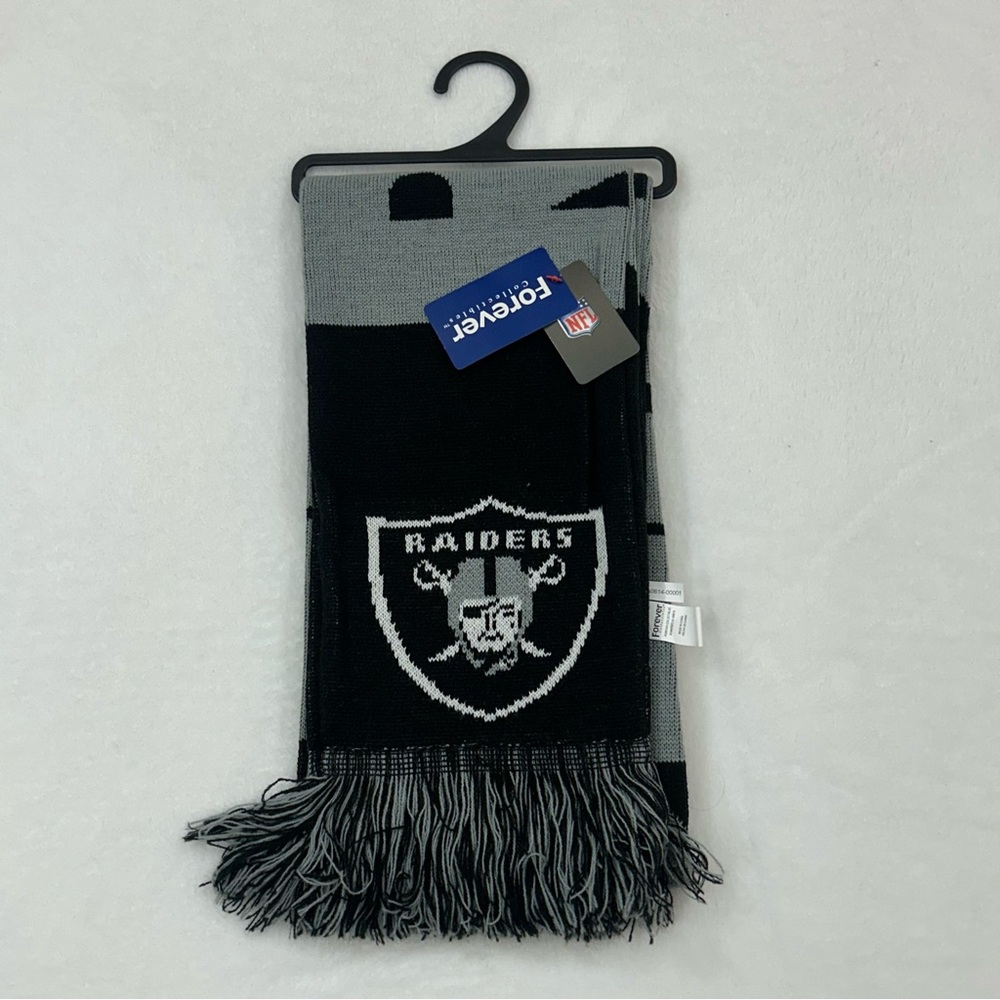 Las Vegas Raiders NFL Football FOCO Team Logo Acrylic Winter Scarf Scarve Unisex